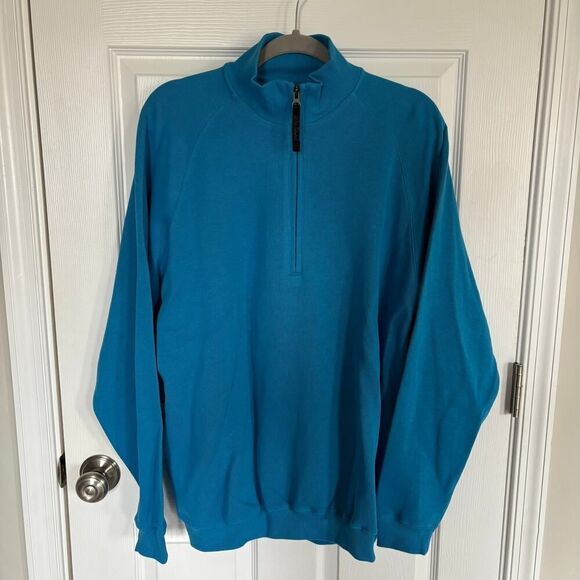 Bob Timberlake Ribbed Quarter Zip Blue XL - Picture 1 of 7